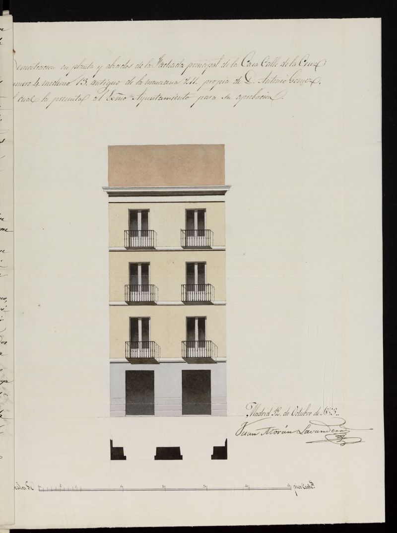 D. Antonio Gmez , pendiente edificacin calle de la Cruz n 4 manzana 211. (1853-1854)