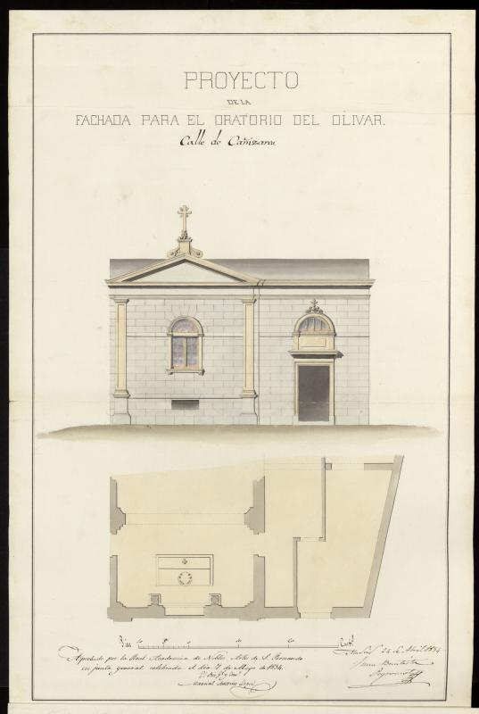 D. Pedro Balsera, sobre edificacin de la fachada del oratorio de la calle de Caizares