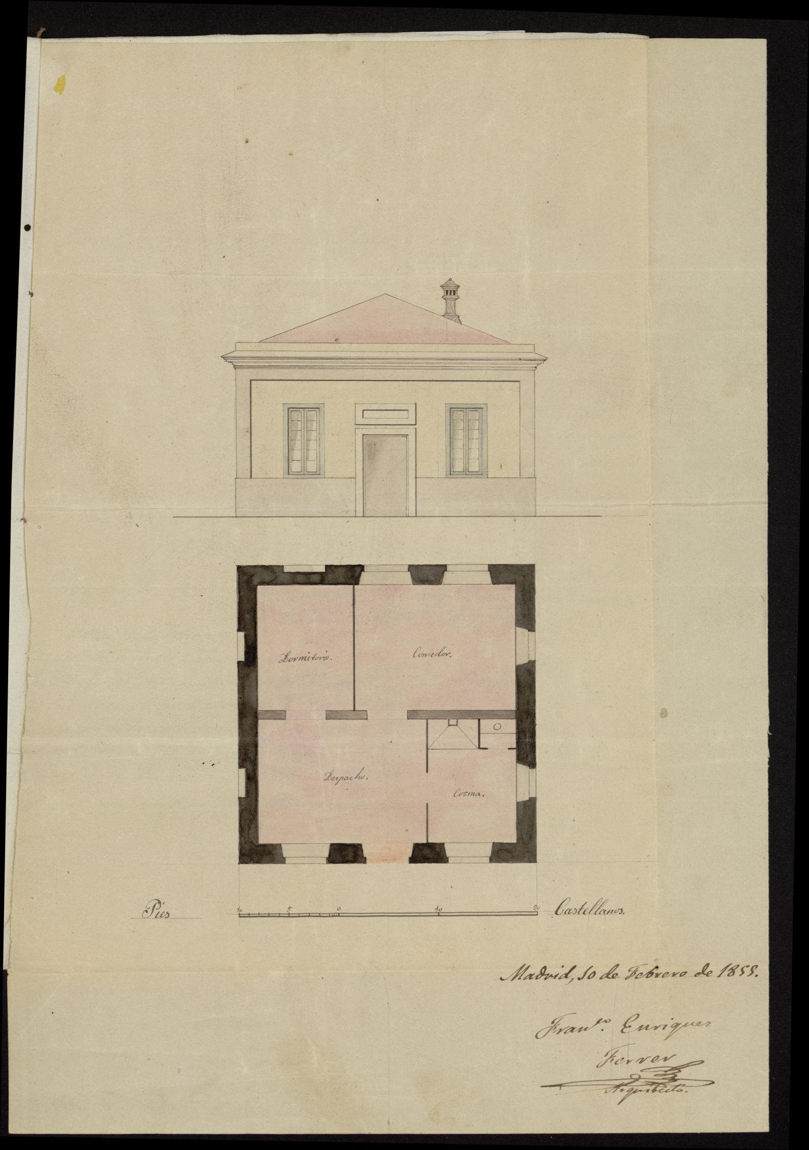 D. Francisco Molina, sobre construir una pequeña casa en las afueras de la Pta. de S. Vicente inmediata la escalerilla de piedras. (1855)