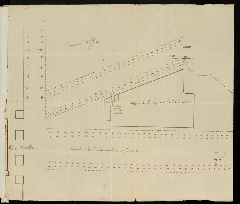 D. Hiplito Paumar, solicitando permiso para construir un cobertizo en las afueras de la Puerta de Toledo, a la izquierda del camino del mismo nombre. (1853-1854)