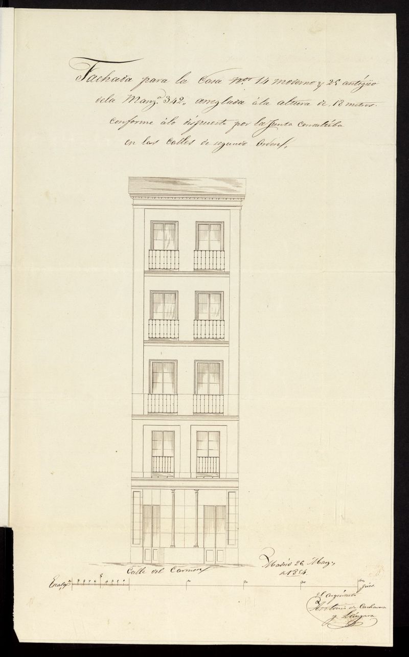 Sobre construccin de la casa calle del Carmen, n 14. (1854)