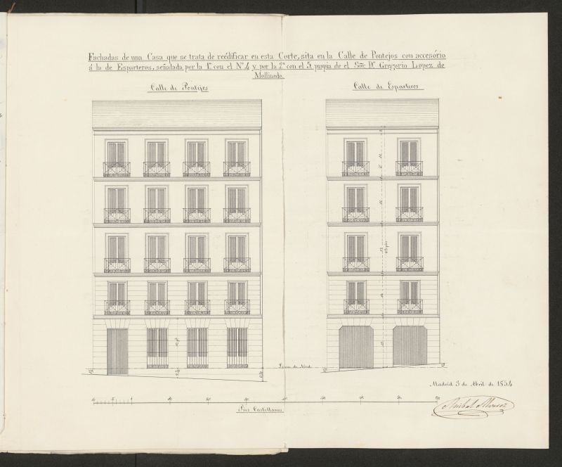 D. Gregorio Lpez Molinero, sobre edificacin calle Esparteros n 5, manzana 203. (1854)
