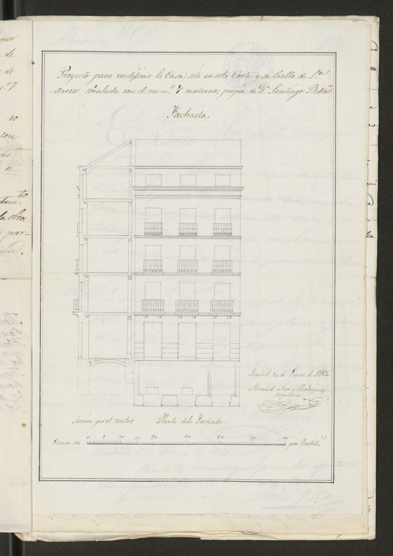D. Santiago Ballesteros, sobre edificacin en la calle S. Marcos n 7, manzana 310. (1854)