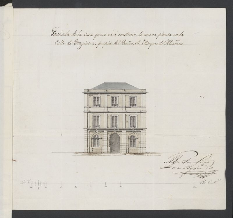 El Excmo. Sr Marqus de Alcaices, sobre edificacin en la calle de Tragineros. (1854)