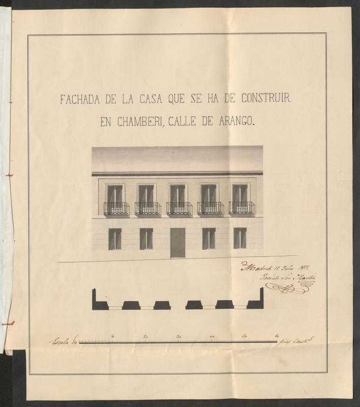 D. Andrs de Arango, a nombre de su hermano D. Anastasio, sobre construir una casa en Chamber, calle de su apellido