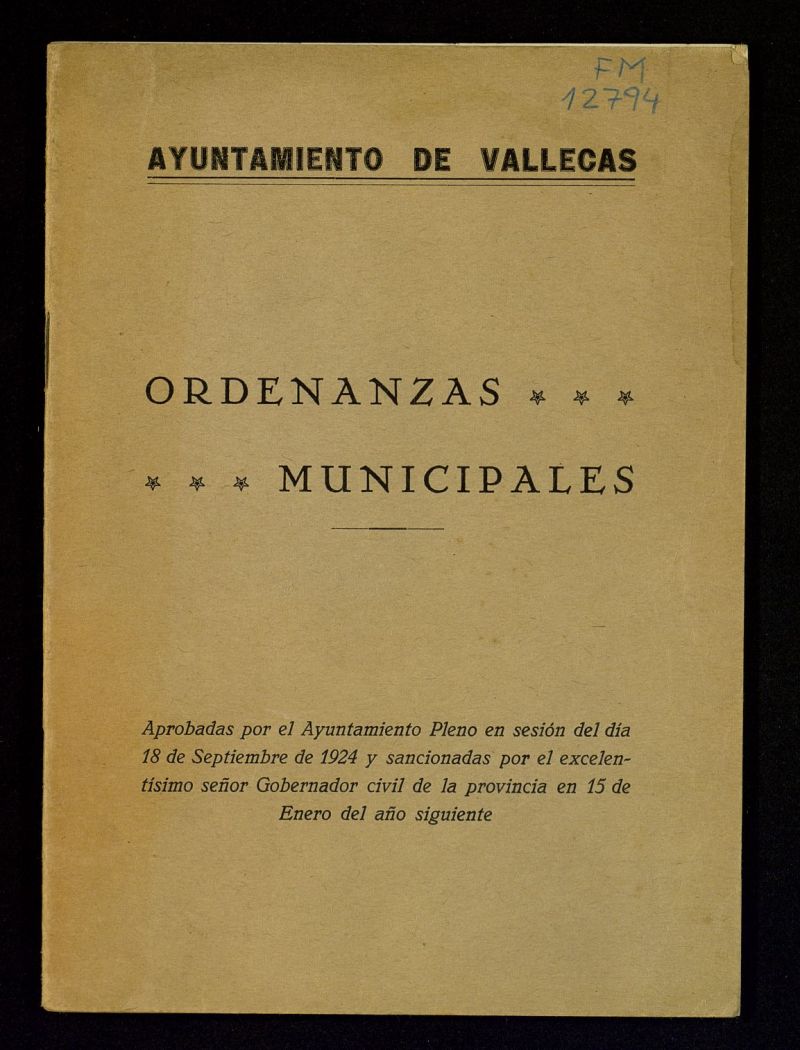 Ordenanzas municipales de Vallecas