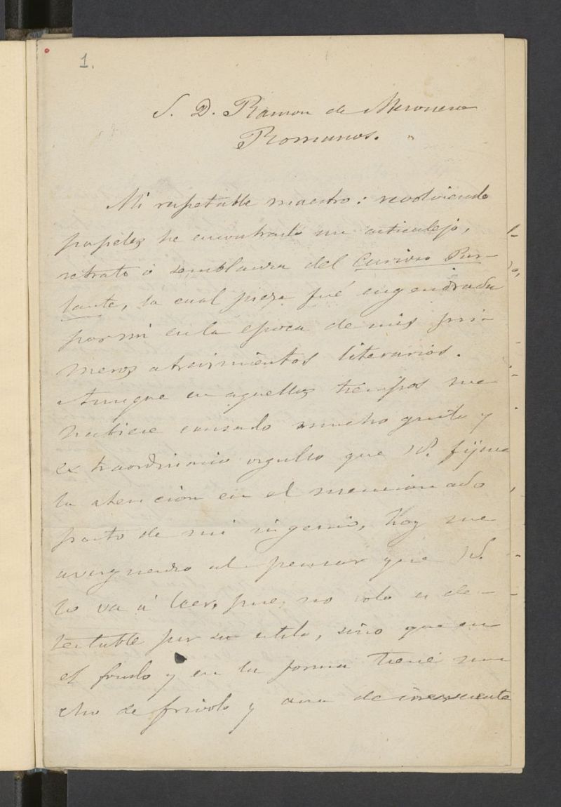 Cartas de Benito Prez Galds a Mesonero Romanos