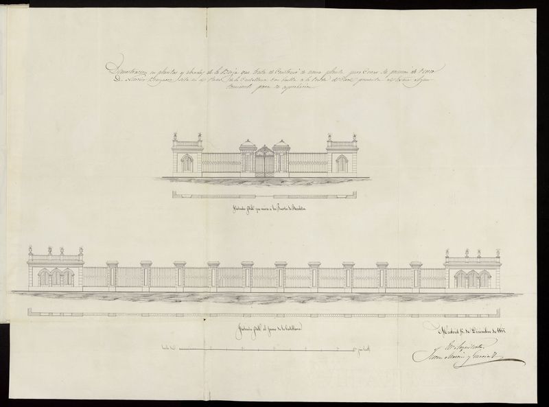 D. Narciso Bruguera, sobre construir una verja de cerramiento en su posesin de recreo sita en el P de la Fuente de Castellana con vuelta a la Rondas. (1856)