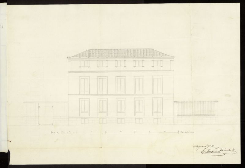 D. Antonio Terrero, licencia  para construir de nueva planta en el paseo de Recoletos. (1856)