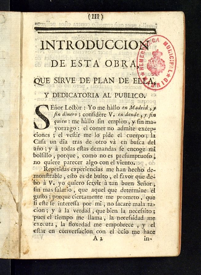 Caxon de sastre o monton de muchas cosas, buenas, mejores, y medianas, etc.: Introduccin de esta obra que sirve de plan de ella y dedicatoria al pblico