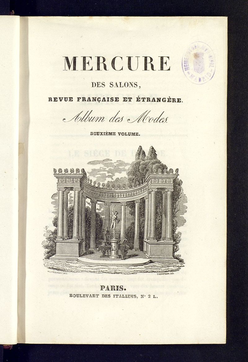 Le mercure des salons del año de 1830, tomo 2