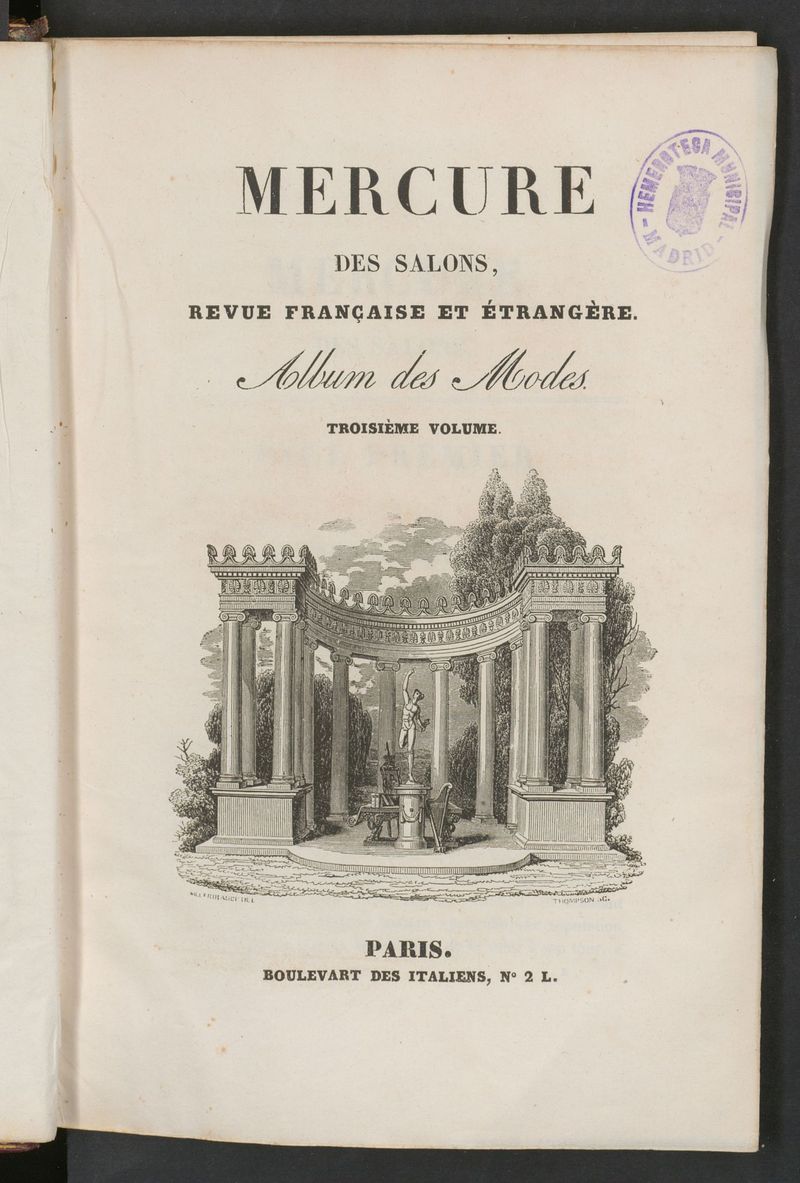 Le mercure des salons del año de 1830, tomo 3