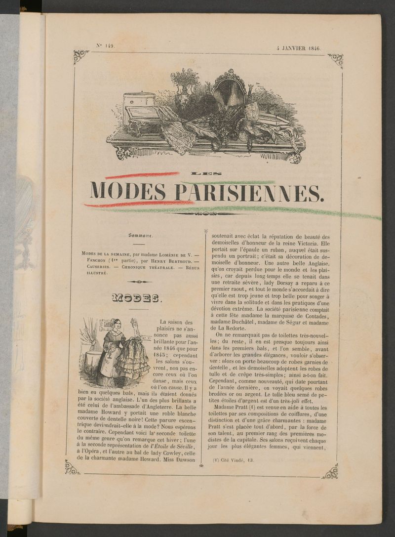 Les modes parisiennes del 4 de enero de 1846