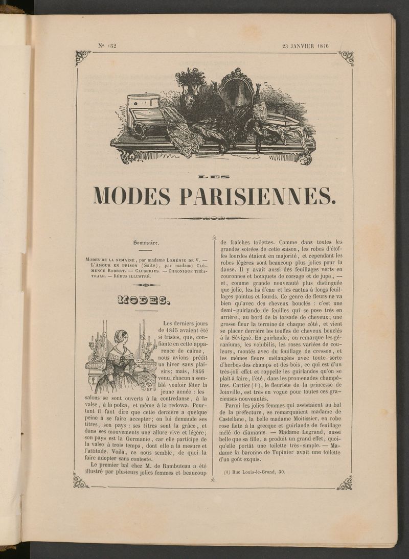 Les modes parisiennes del 23 de enero de 1846
