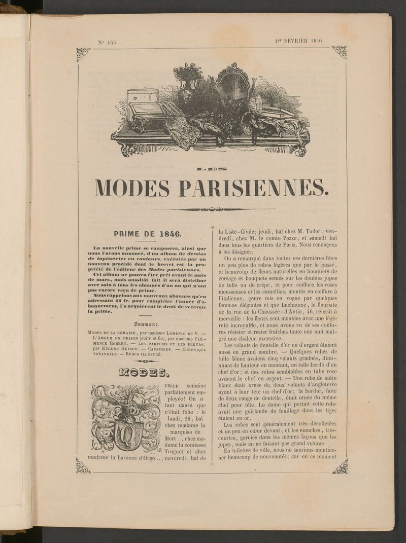 Les modes parisiennes del 1 de febrero de 1846