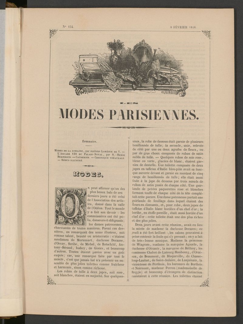 Les modes parisiennes del 8 de febrero de 1846