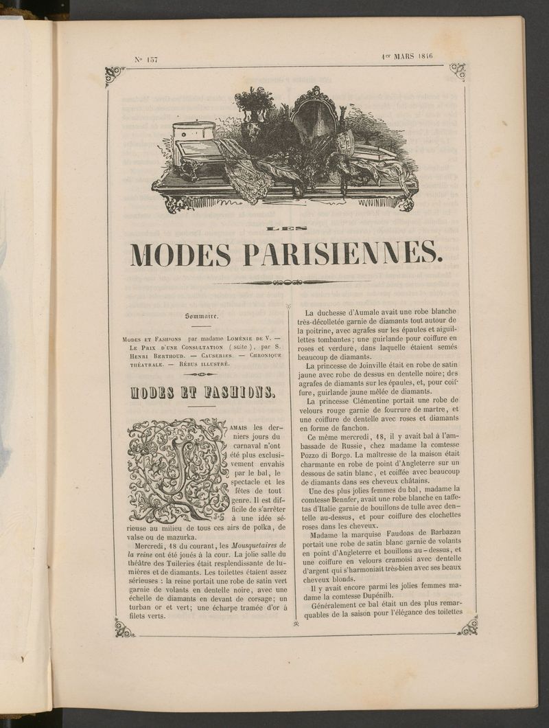 Les modes parisiennes del 1 de marzo de 1846