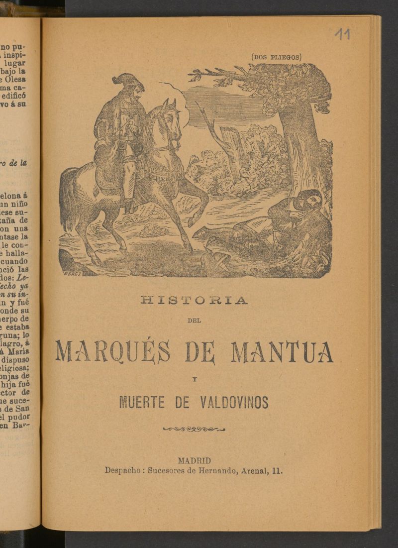 Historia del Marqus de Mantua y muerte de Valdovinos