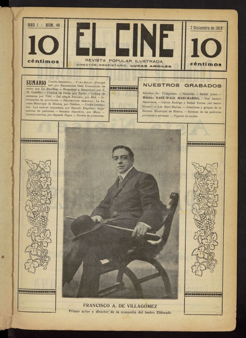 El Cine : revista popular ilustrada del 7 de diciembre de 1912
