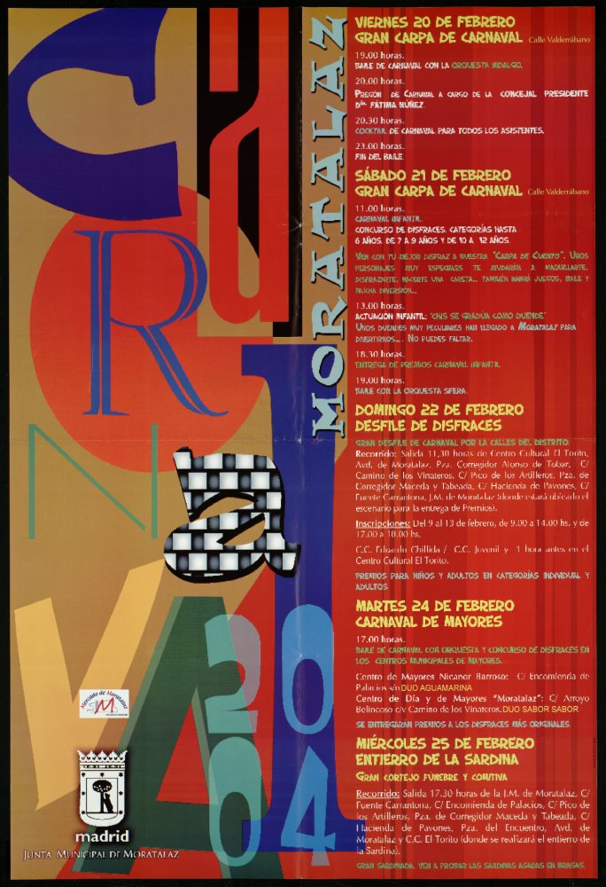Carnaval 2004, Moratalaz (Programa)