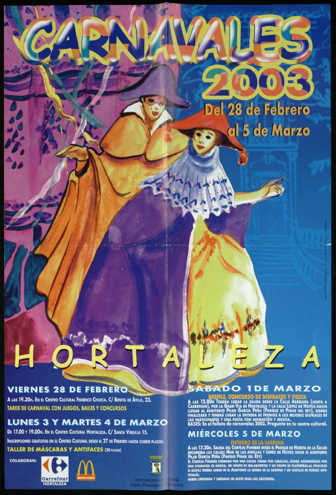 Carnavales 2003 del 28 de febrero al 5 de marzo. Hortaleza. (Programa)