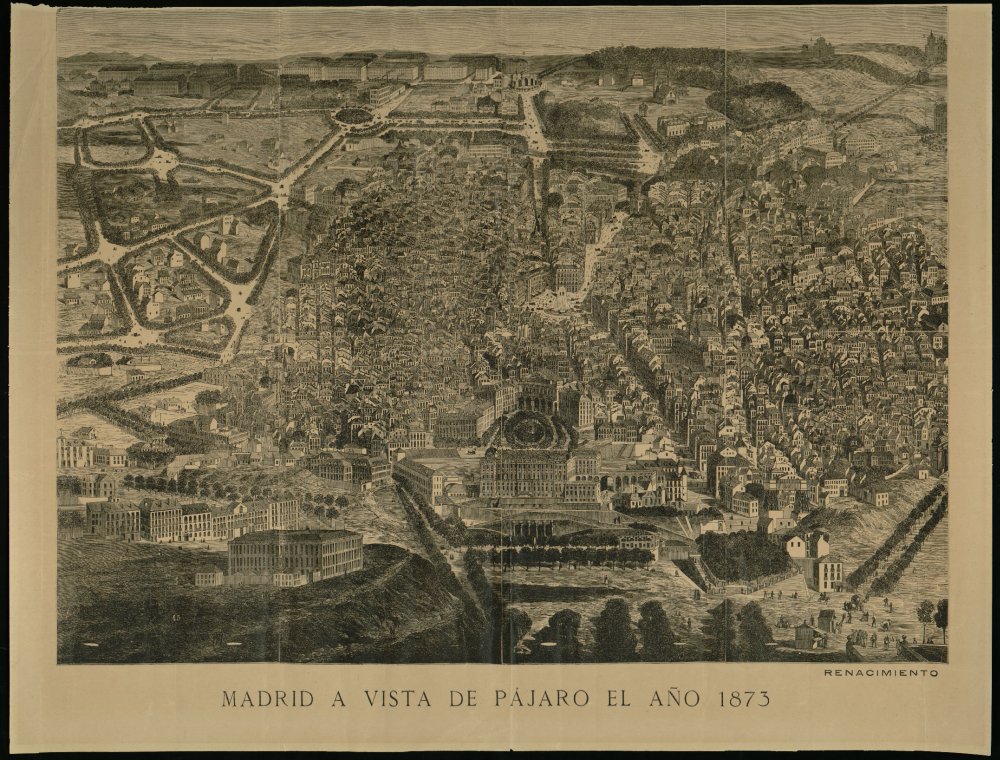 Madrid a vista de pjaro en el ao 1873
