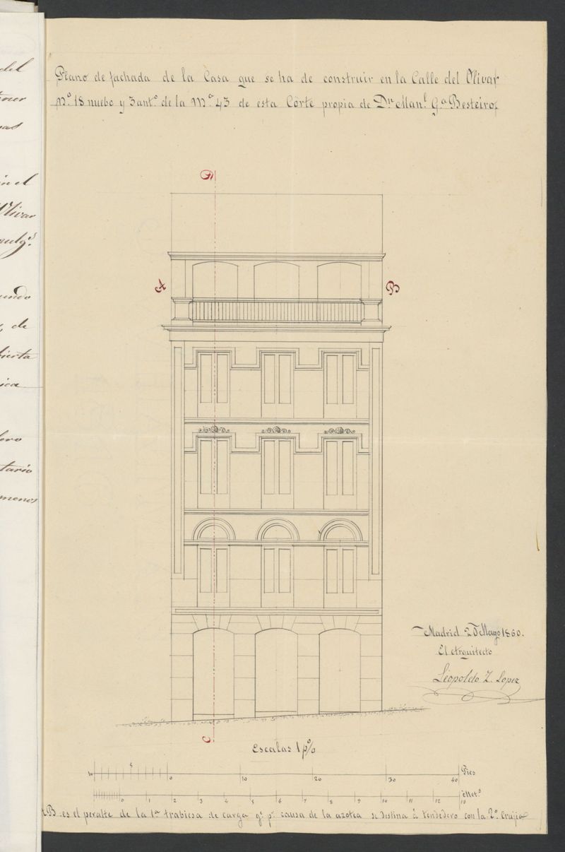 D. Manuel Garca Besteiro, en solicitud de licencia para edificar en la calle del Olivar n 18 manzana 43.