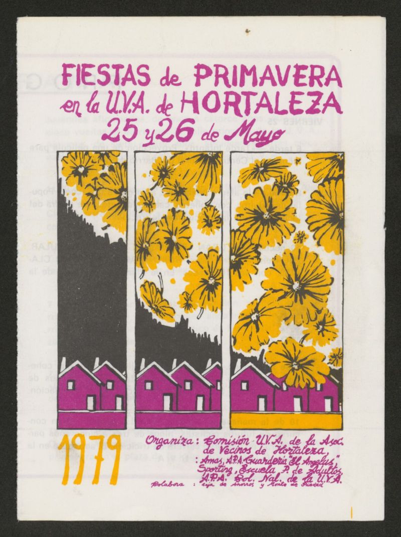 Programa de la fiestas de Primavera 1979 en la U.V.A de Hortaleza