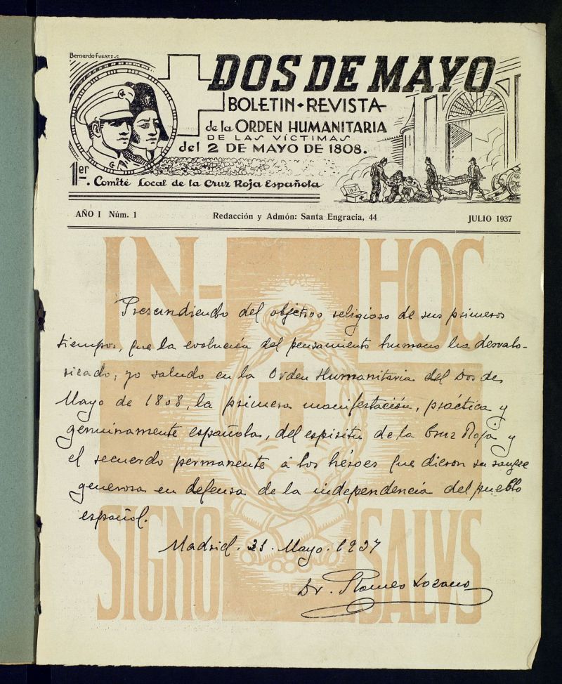 Dos de Mayo : Boletn Revista de la Orden Humanitaria de las Vctimas del 2 de Mayo de 1808