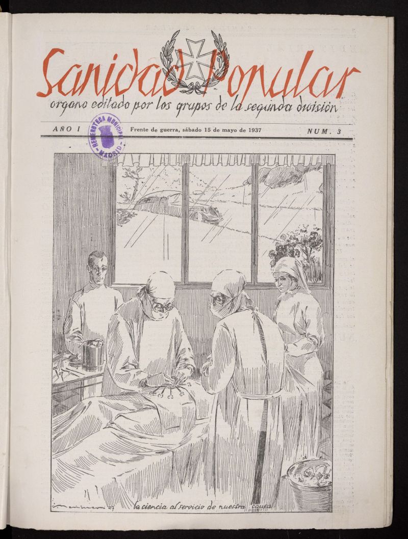 Sanidad popular : rgano editado por los grupos de la Segunda Divisin del 15 de mayo de 1937