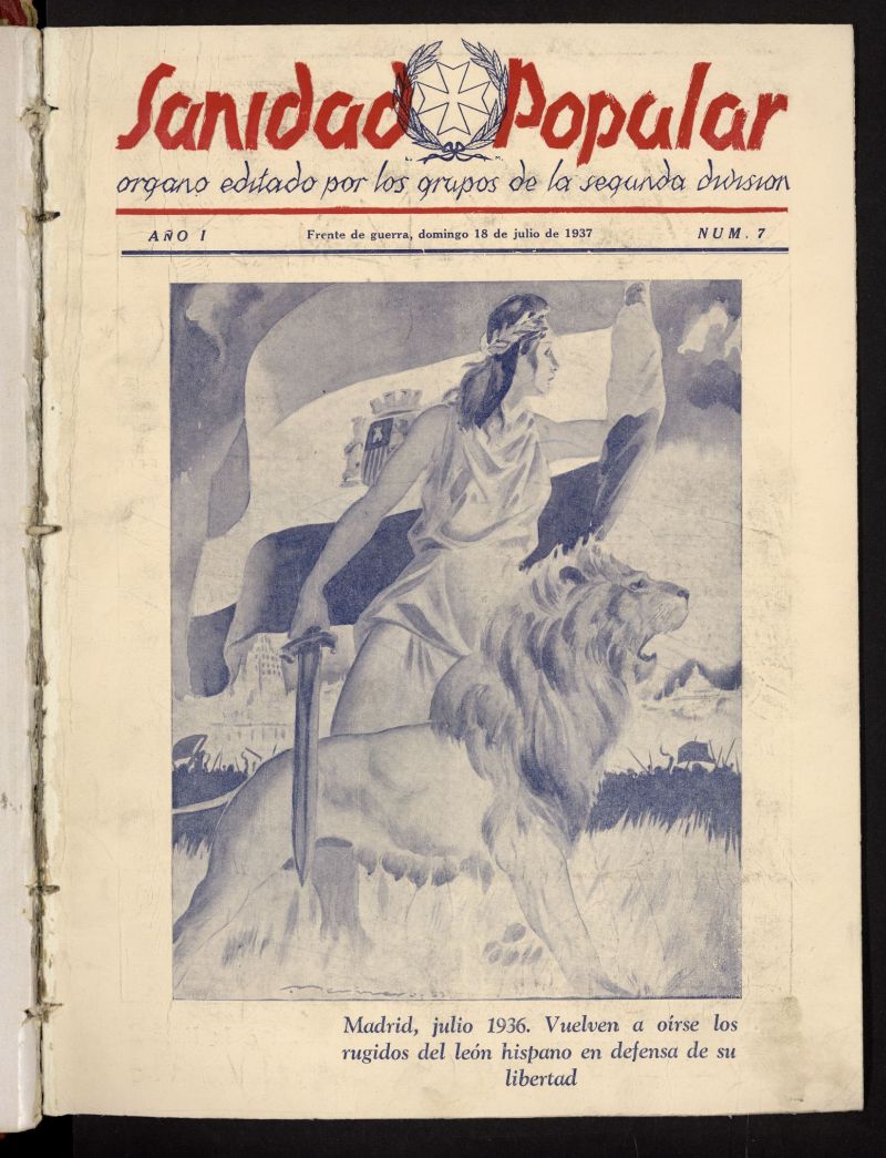 Sanidad popular : rgano editado por los grupos de la Segunda Divisin del 18 de julio de 1937