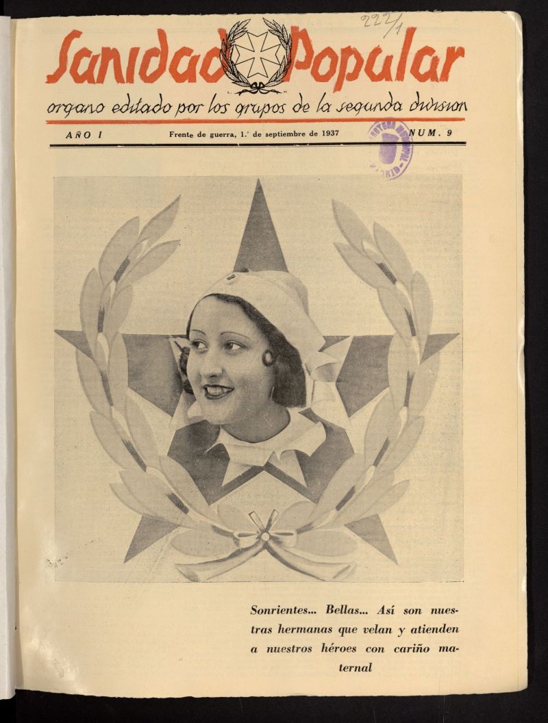 Sanidad popular : rgano editado por los grupos de la Segunda Divisin del 1 de septiembre de 1937