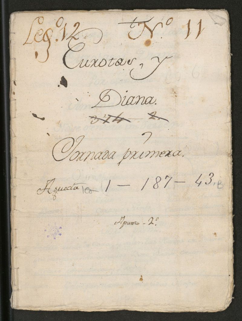 Eurotas y Diana [manuscrito] : Zarzuela intitulada Eurotas y Diana por otro ttulo: Amando bien no se ofender un desdn