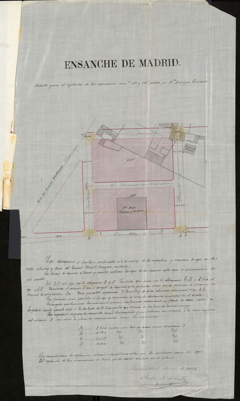 D. Enrique Ginart, solicita para edificar en la manzana 189, de la zona del Ensanche.