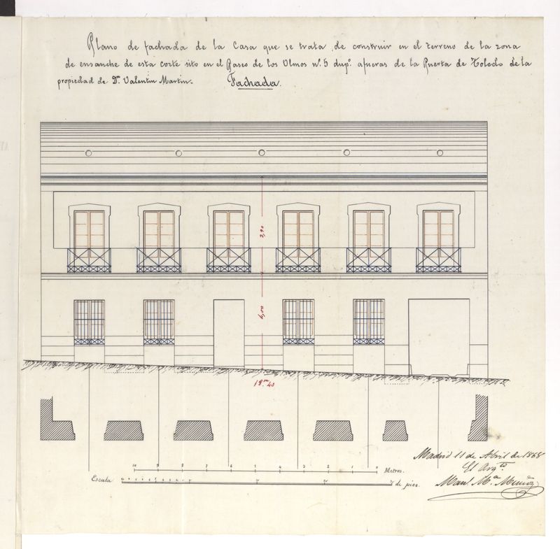 D. Valentn Martn, licencia para construir una casa en el solar distinguido con el n 5 del Paseo de los Olmos afueras de la Puerta de Toledo.