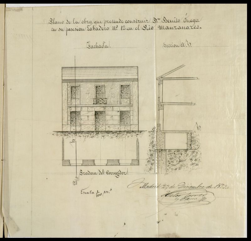 D. Benito Onega, solicitando edificar la casa-lavadero n 12, en fachada al Paseo del Kilmetro.