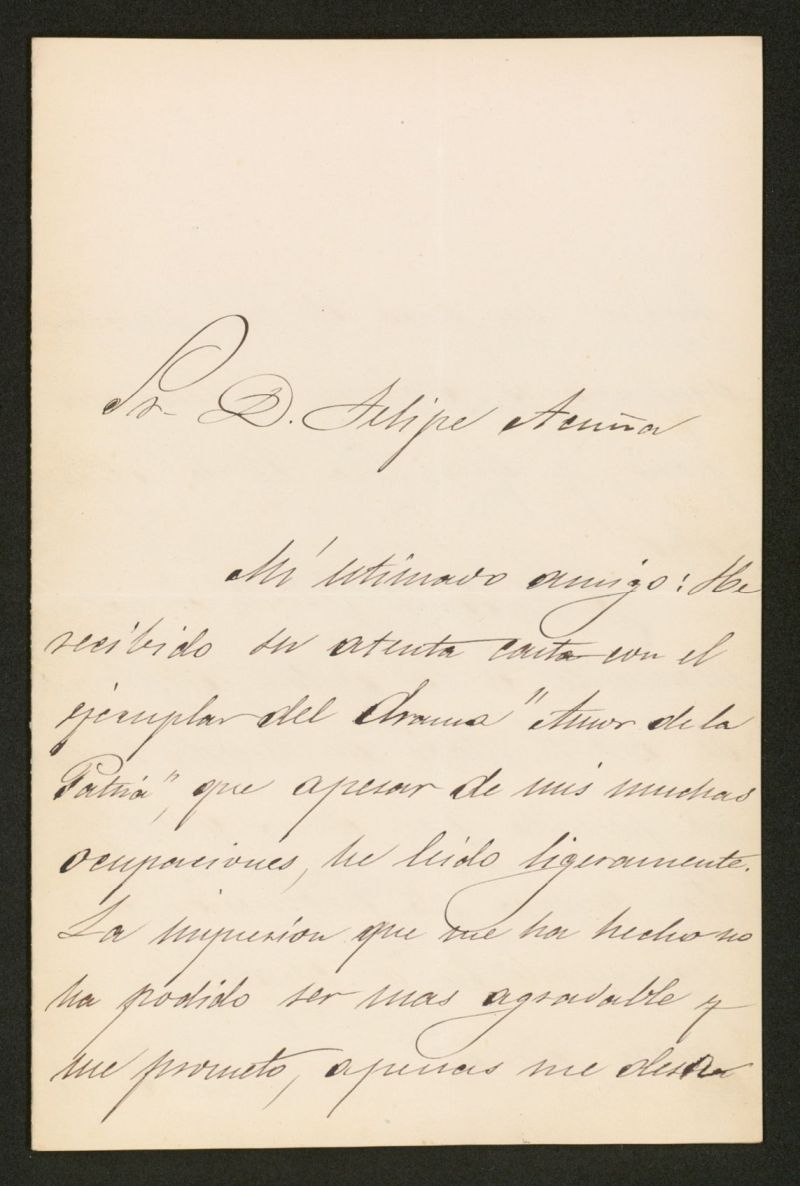 [Carta], 1879 Febrero 13, [s.l.] a Felipe de Acua
