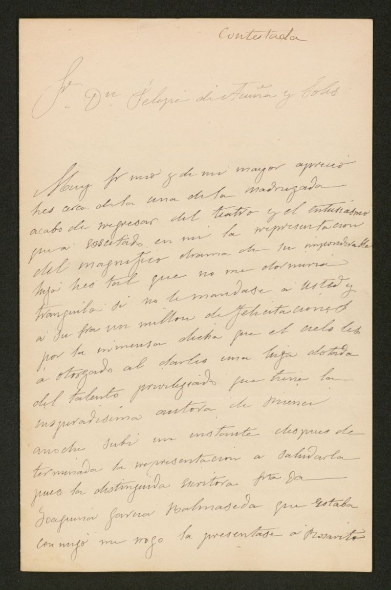 [Carta], 1876 febrero 12, Madrid a Felipe de Acua y Solis