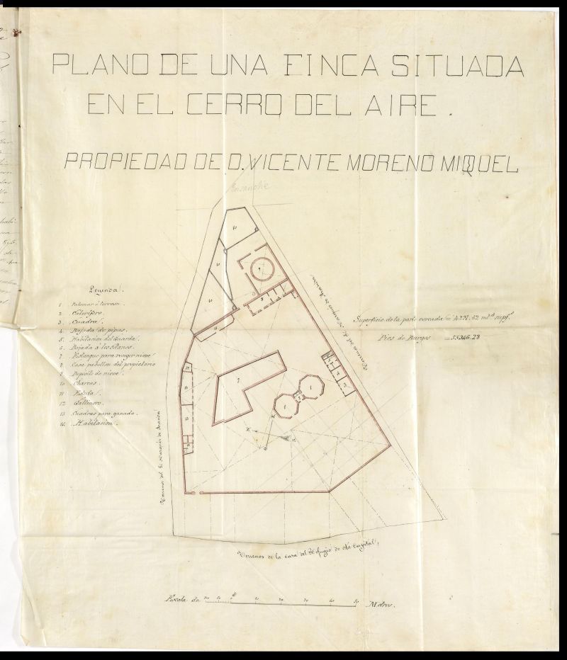 D. Vicente Moreno Miguel, solicitando levantar varias casitas en el interior de la posesin conocida con el nombre de Quinta Oriental, Cerro del Aire.