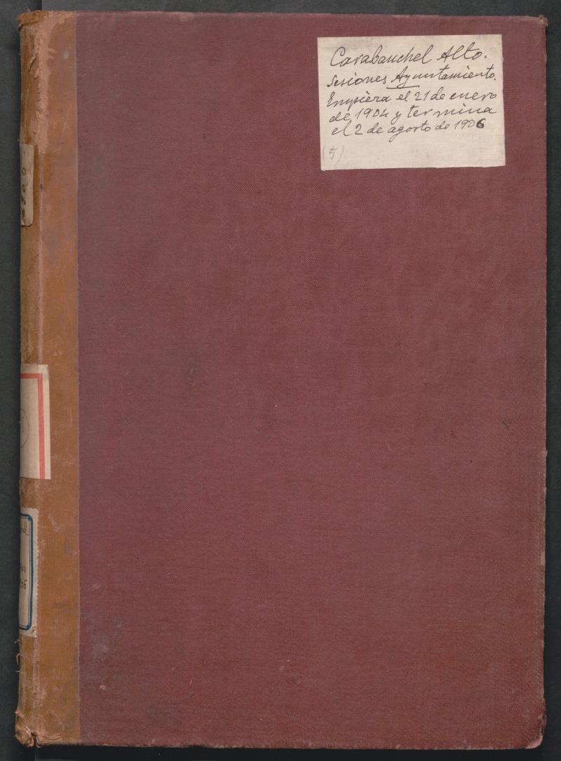 Actas y acuerdos del ayuntamiento de Carabanchel Alto de 1904-1906. Libro 368.