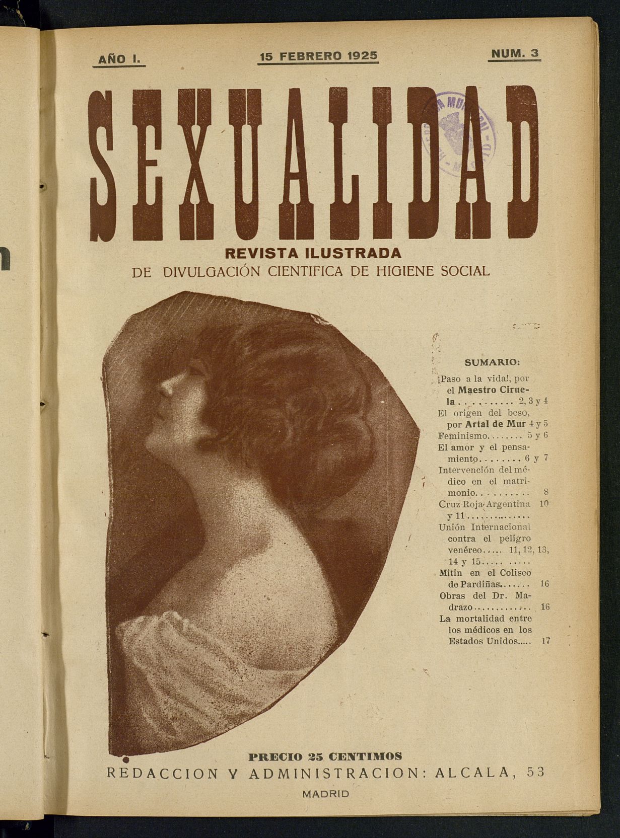 Sexualidad: Revista ilustrada de Divulgacin de Psicologa Sexual del 15 de febrero de 1925