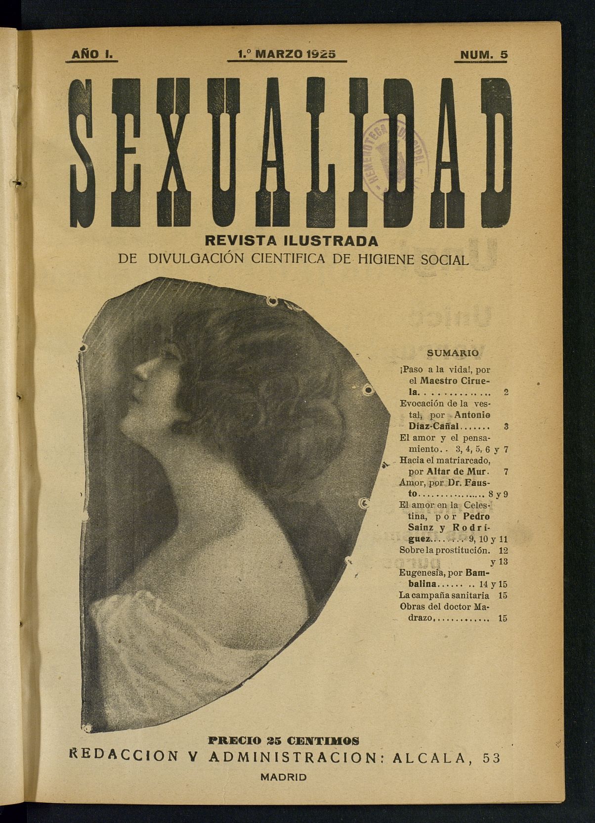 Sexualidad: Revista ilustrada de Divulgacin de Psicologa Sexual del 1 de marzo de 1925
