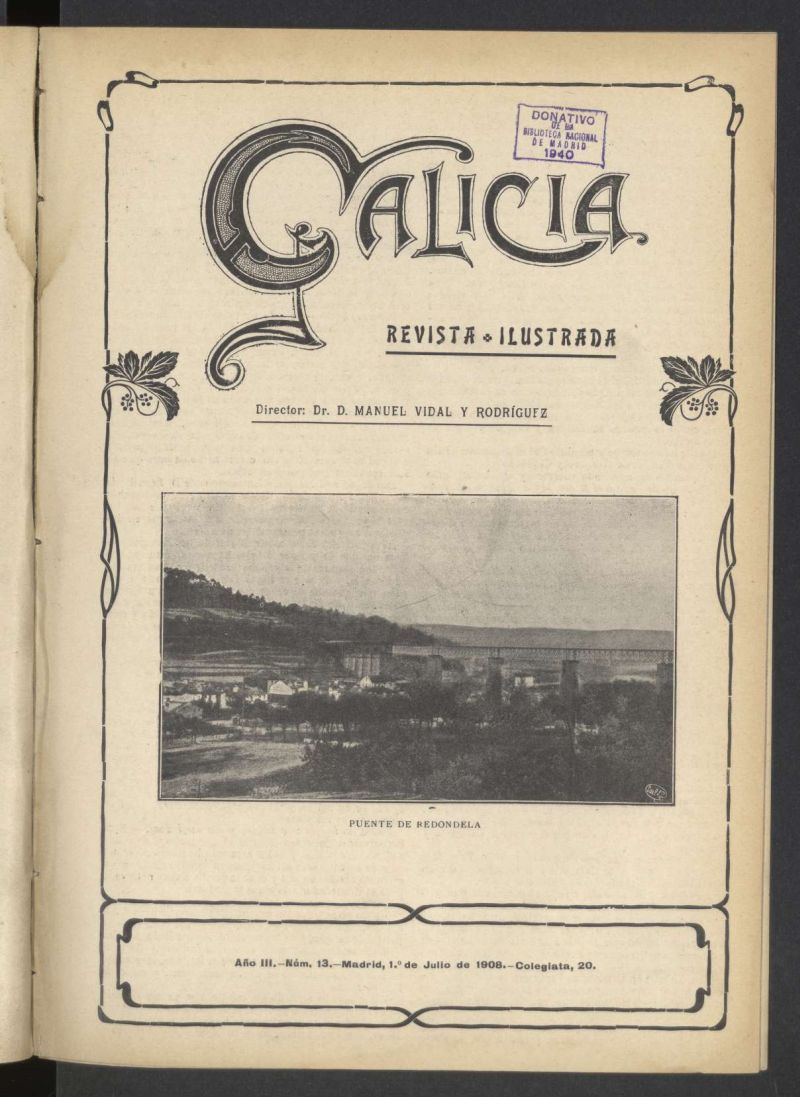 Galicia en Madrid: revista decenal ilustrada del 1 de juilo de 1908