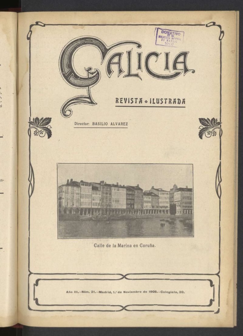 Galicia en Madrid: revista decenal ilustrada del 1 de noviembre de 1908
