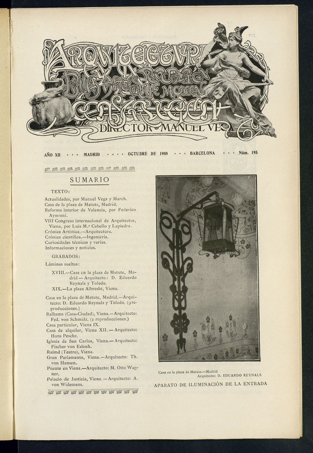 Arquitectura y Construccin : revista tcnica quincenal de octubre de 1908