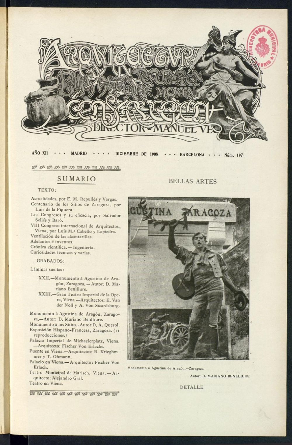 Arquitectura y Construccin : revista tcnica quincenal de diciembre de 1908