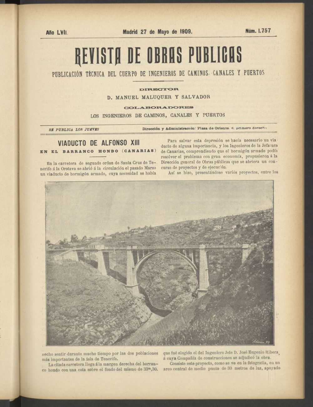 Revista de obras pblicas del 27 de mayo de 1909