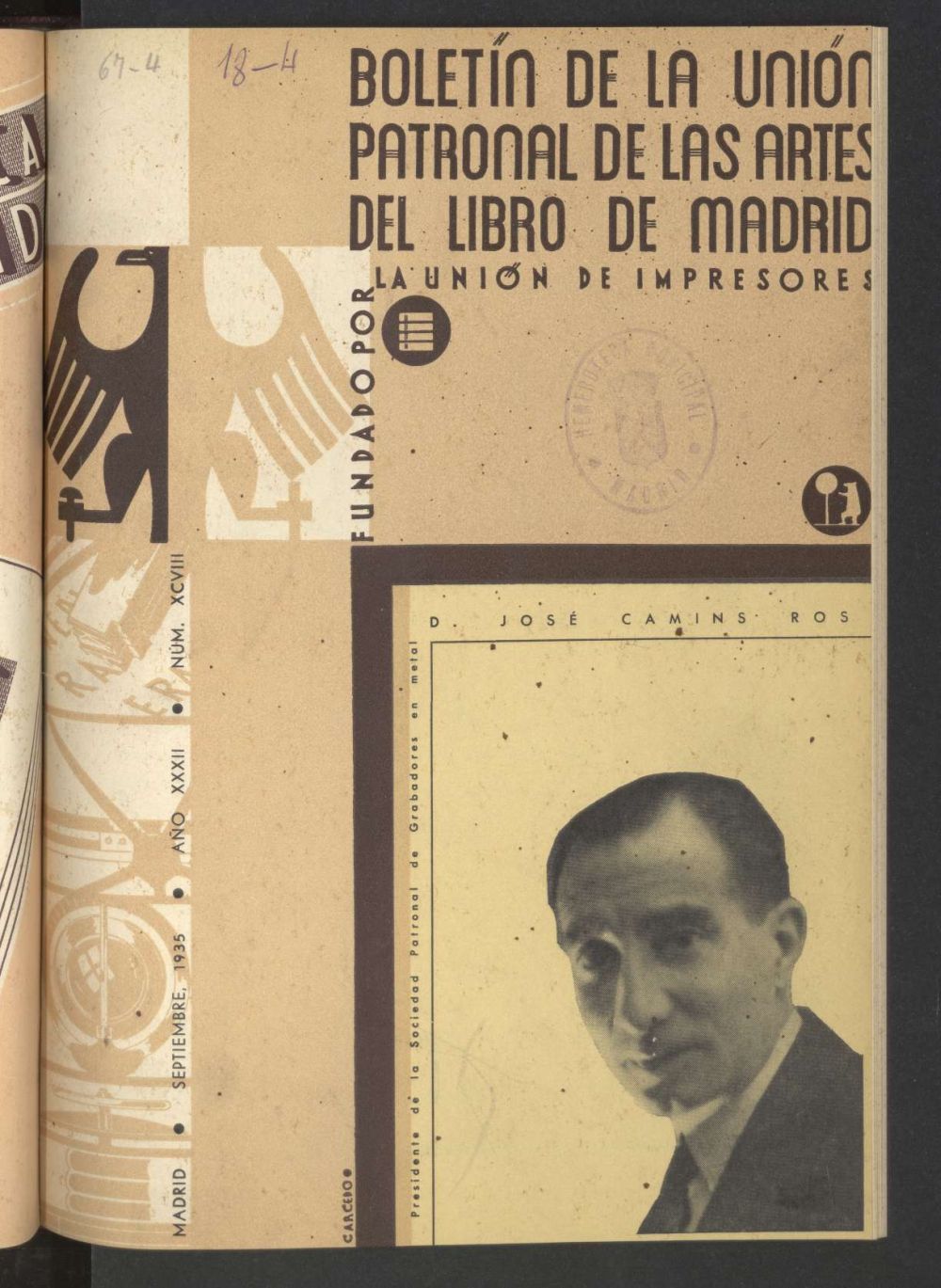 Boletn de la unin patronal de las artes del libro de Madrid de septiembre de 1935