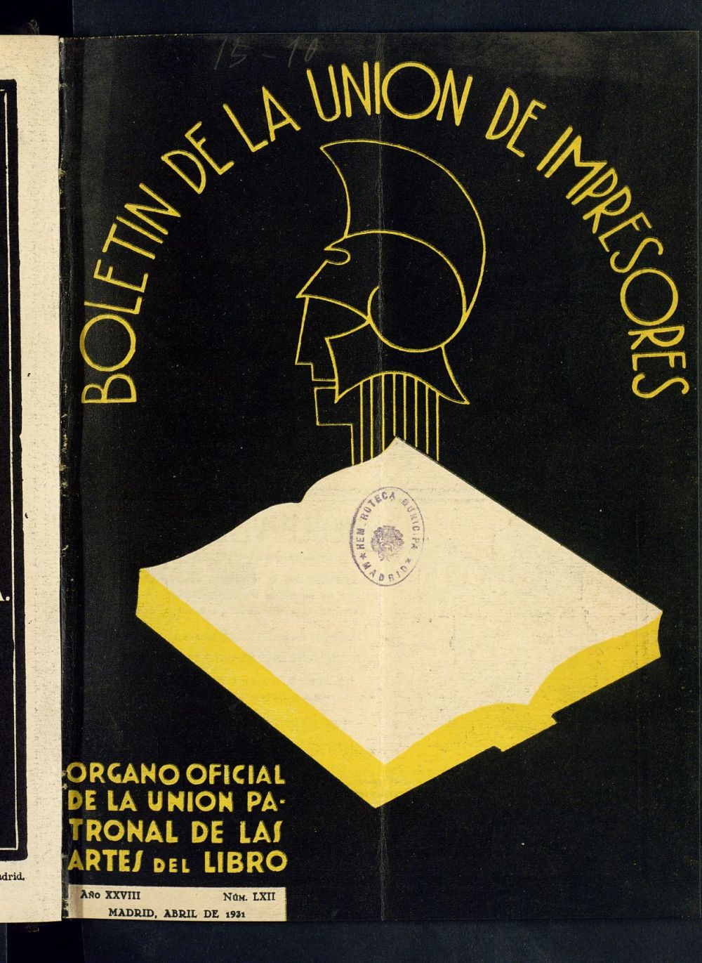 Boletn de la unin de impresores : rgano de la unin patronal de las artes del libro de abril de 1931