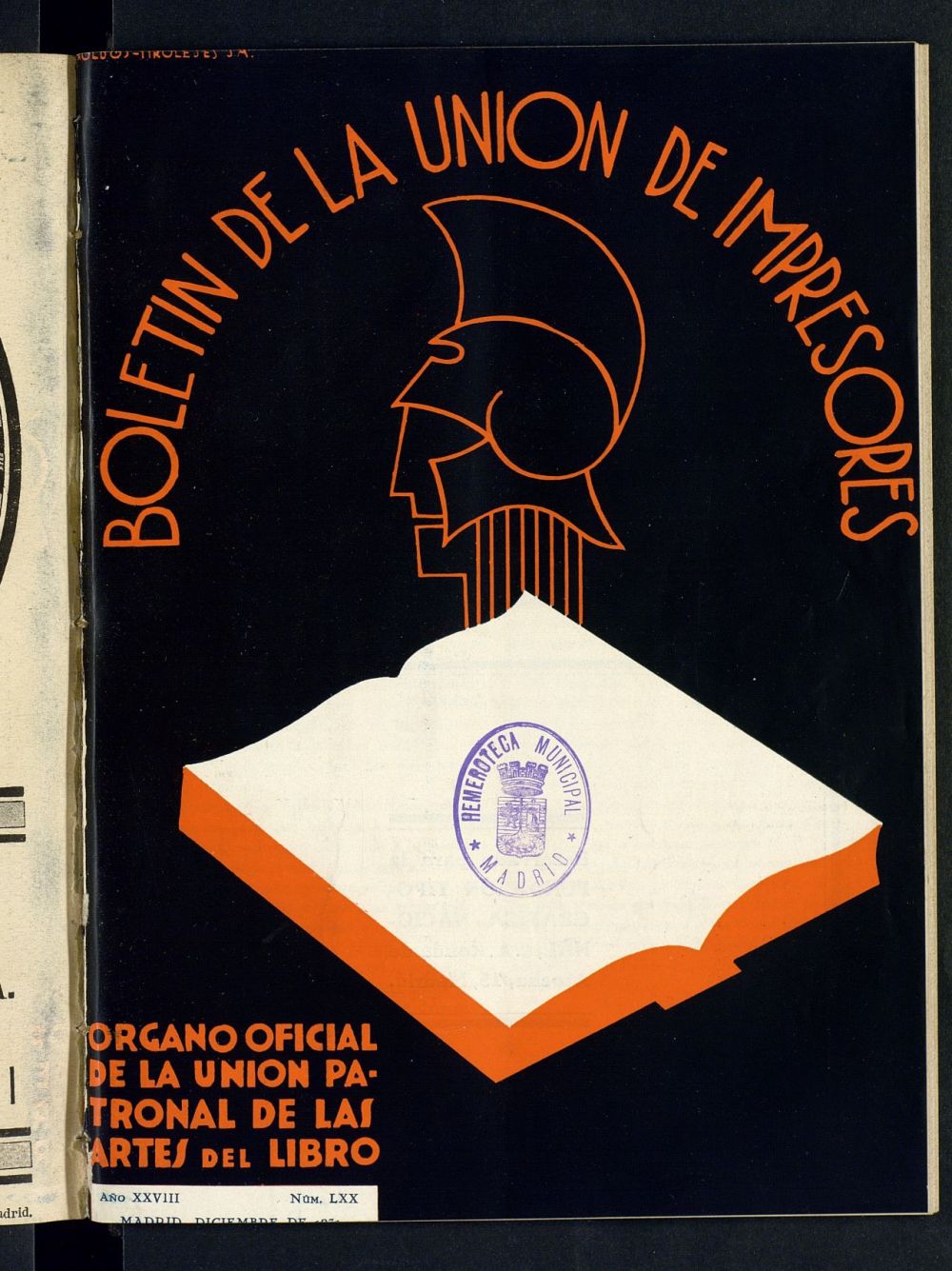 Boletn de la unin de impresores : rgano de la unin patronal de las artes del libro de diciembre de 1931